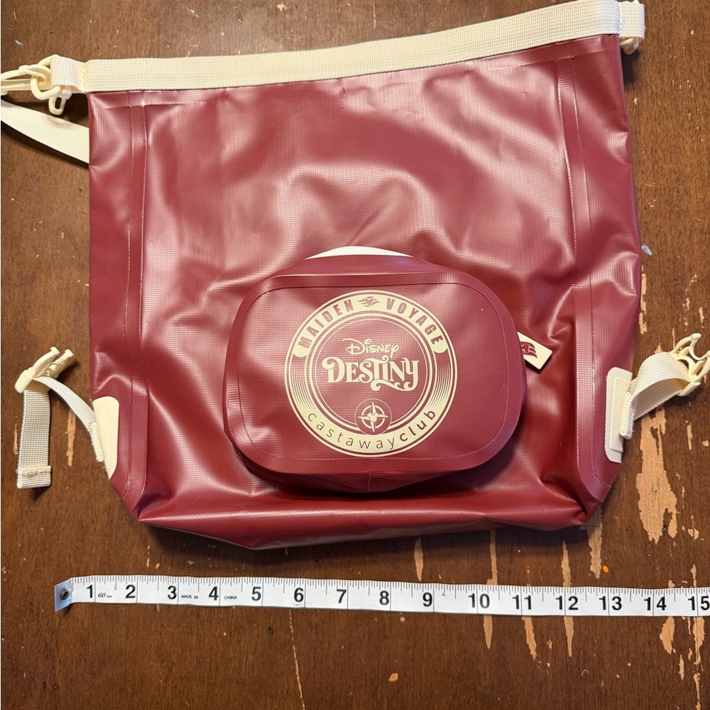 Disney Burgundy Crossbody Bag with Cream Strap